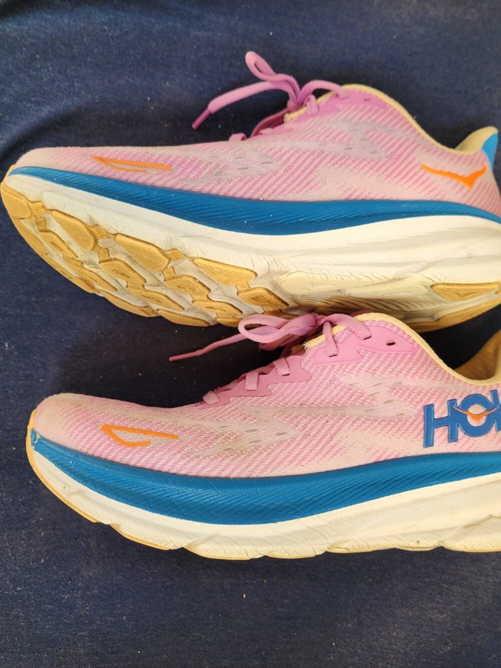 Hoka Clifton 9 Women's Running Shoes Size 9.5B Pink Blue - Picture 14 of 16